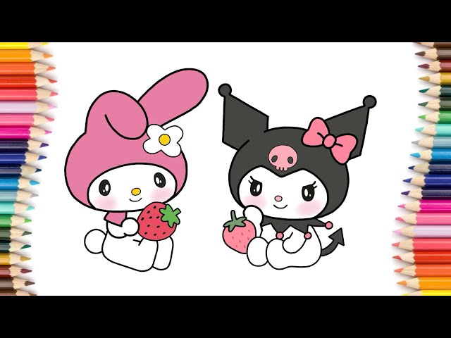 How to draw Kuromi and My Melody | Sanrio Characters | Easy Step by Step Drawing 
