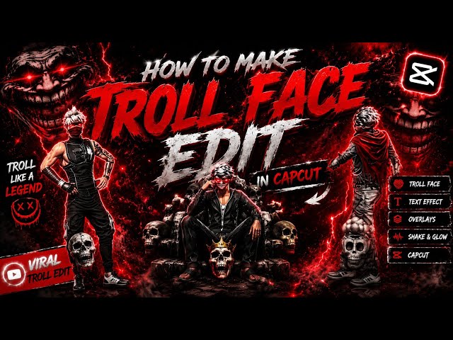 How to make troll face 💀 edit in Cap cute 🚀