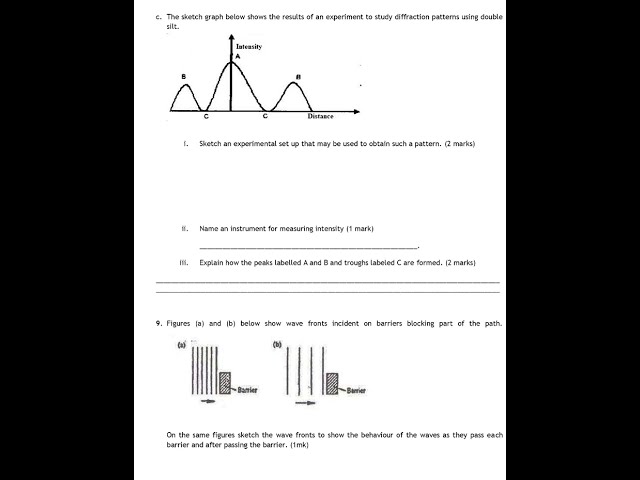 Grade 10 Physics Mid Term 2 2026 Exam with Marking Scheme