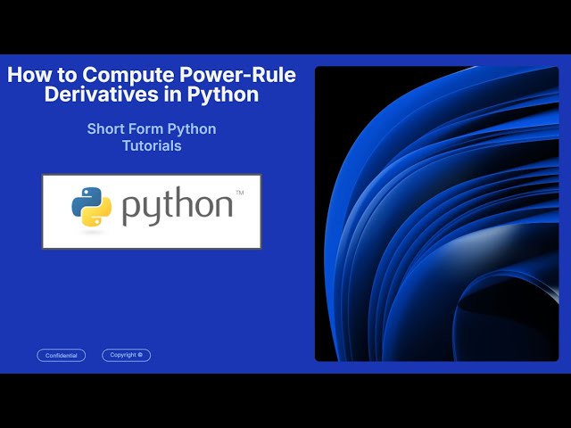 How to Compute Power-Rule Derivatives in Python with SymPy (in 75 seconds)