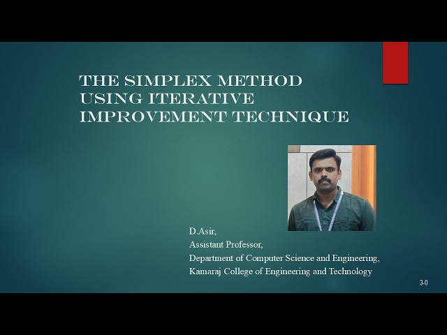 Simplex Method – Iterative Improvement Technique | Linear Programming
