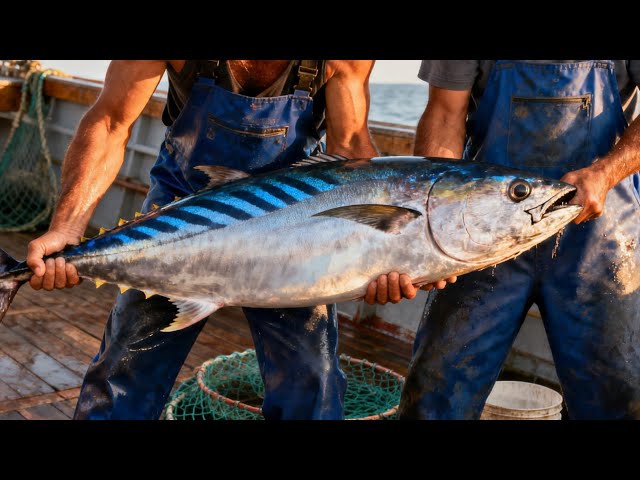 Tuna Fish Processing with Fast and Clean Cutting Skills 🐟✨