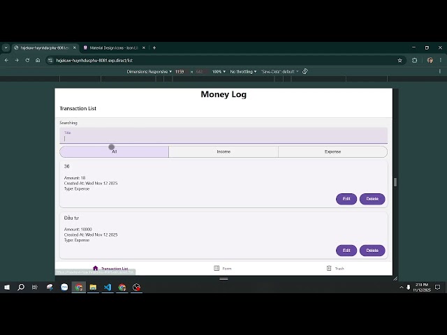 React Native #8.1: [TK2] Preview - Money Log