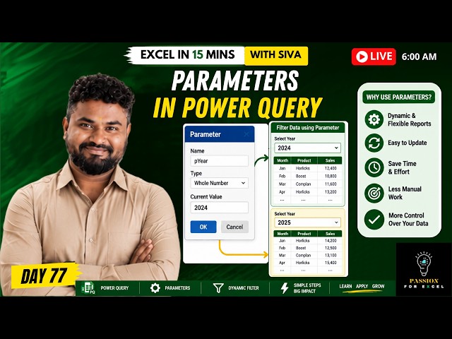📊 Parameters in Power Query (Tamil) | Excel in 15 Mins with Siva | Day 77