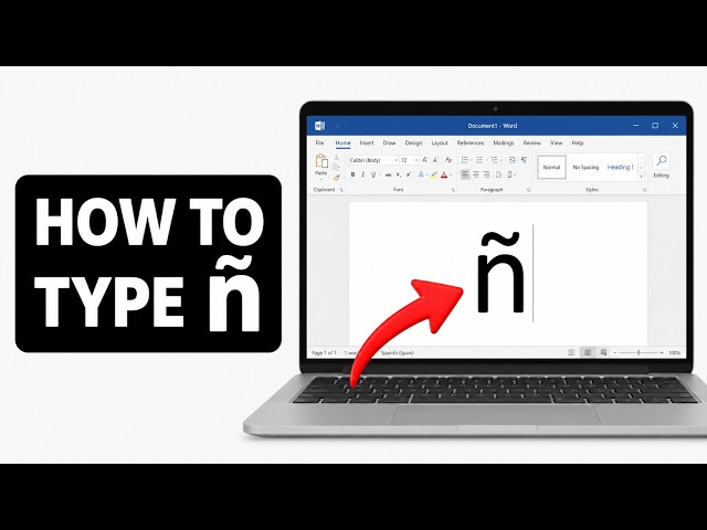 How to Type ñ in Laptop Keyboard - [ Word on Windows 10 and 11]