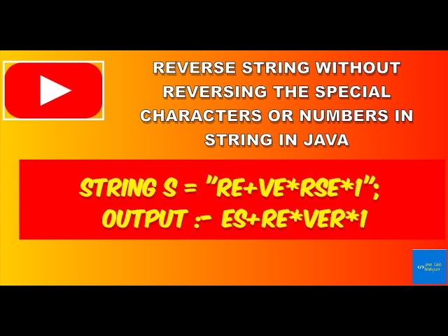Reverse string without reversing the special characters or numbers in a string in java