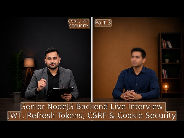 Senior NodeS Backend Live Interview | JWT Refresh Tokens, CSRF & Cookie Security | Episode 37
