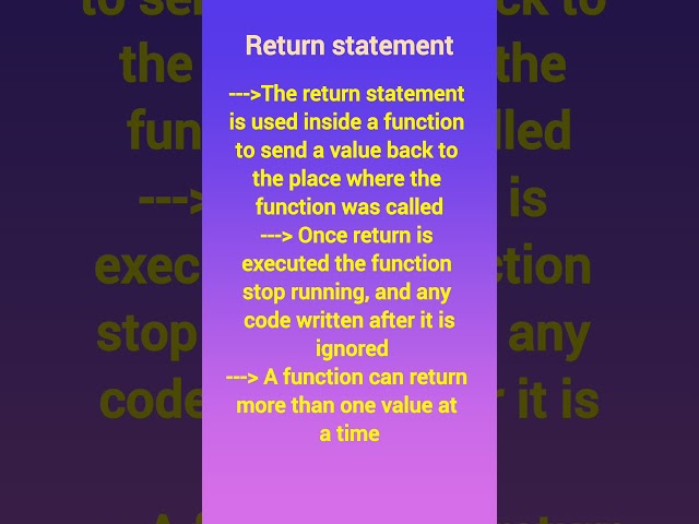 Return statement in Python #return #returnstatement#pythontutorial #pythonprogramming