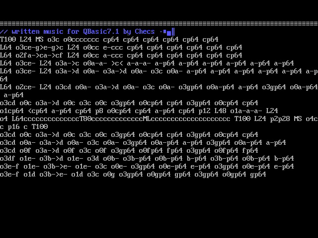 Written Music for QBasic