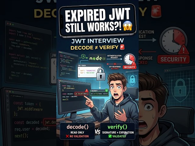 JWT Interview Question: Why Is Your Expired Token Still Working? 🚨 #codingtips #javascipt