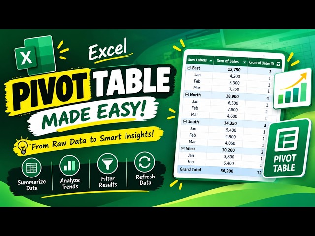 Pivot Table in Excel Full Tutorial 📊 | How to Analyze Data Step by Step | Beginners Guide |Tamil