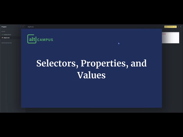 CSS Selectors, Properties, and Values