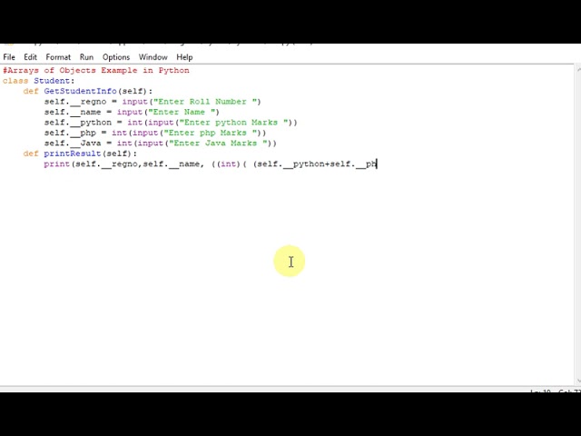 Arrays of Objects Example in Python