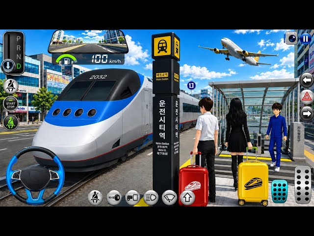 Bullet Train Adventure 🚄✈️ | Metro Station Drive with Passengers & Luggage | Extreme City Gameplay