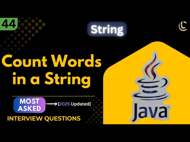 Count Words in a String in Java | String Manipulation & Handling program | Coding Interview Question