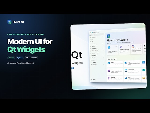 Modern UI for Qt Widgets — Fluent-Qt (C++, Python, WebAssembly)