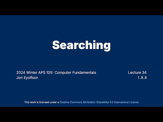 "Searching" Introductory C Programming for ECE at University of Toronto