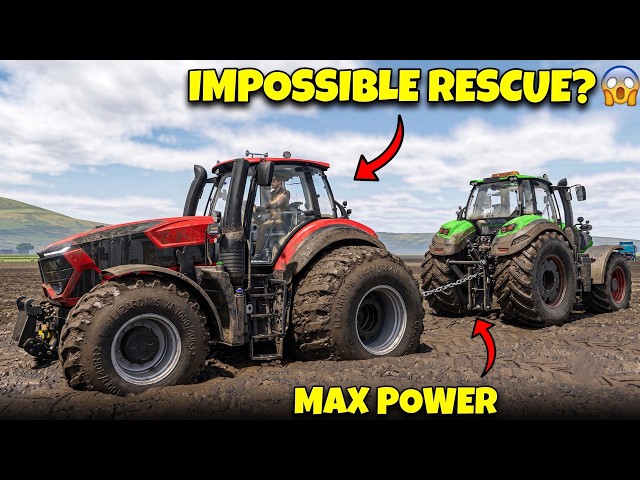 STUCK IN DEEP MUD! Can We Rescue It ? Farming Simulator 25