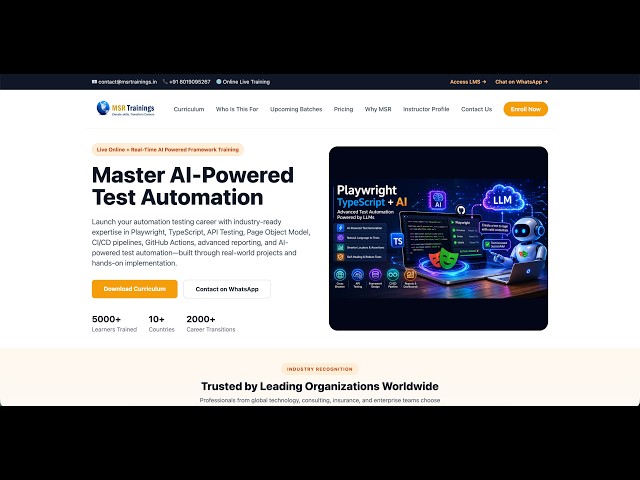 MSR LMS A Centralised Portal for QA, SDETs and Manual Testers