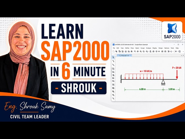 Learn SAP2000 in Minutes with Shrouk | Beam Modeling & Loads