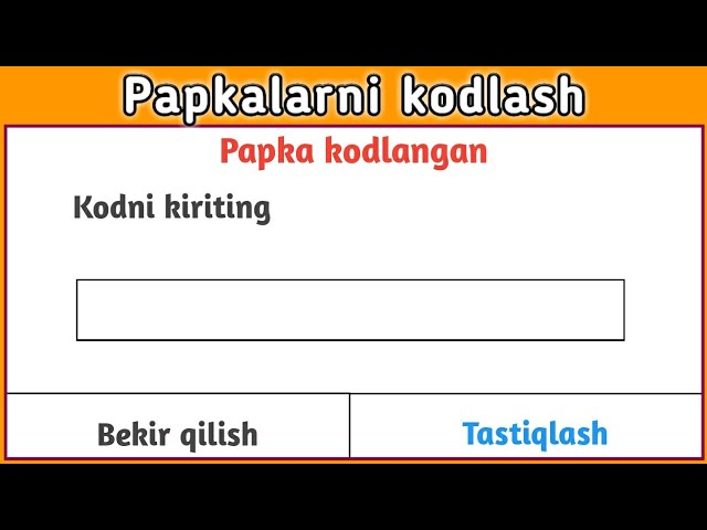 Telefonda papkalarni kodlash || Fayllarni kodlash || Rasmlarni kodlash || Videolarni kodlash