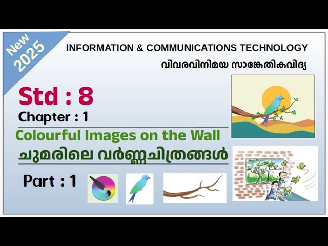 ICT Tutorials 2025 Std 8 Chapter 1.1 Krita Colourful Images on the Wall