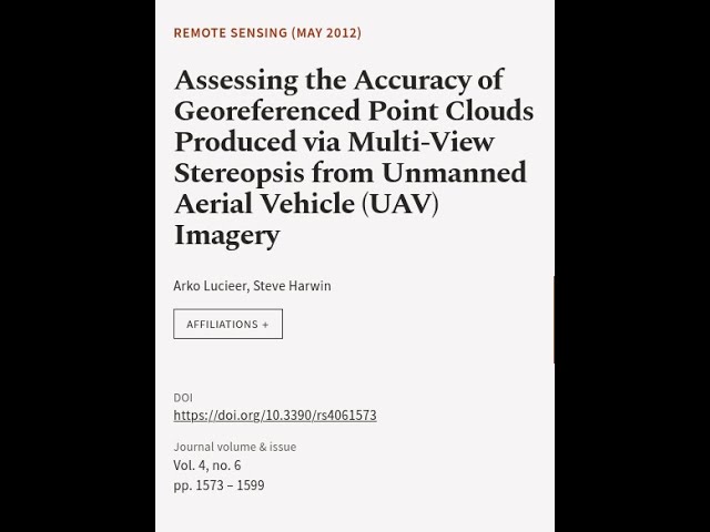 Assessing the Accuracy of Georeferenced Point Clouds Produced via Multi-View Stereops... | RTCL.TV