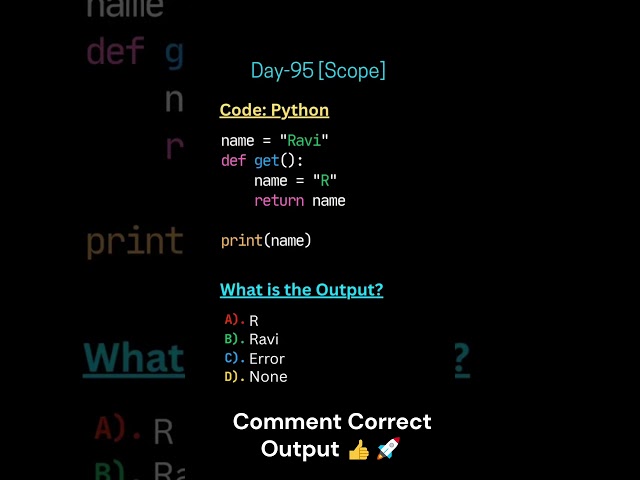 Comment Correct Output 👍🚀Python Programming @RealCodeGuru