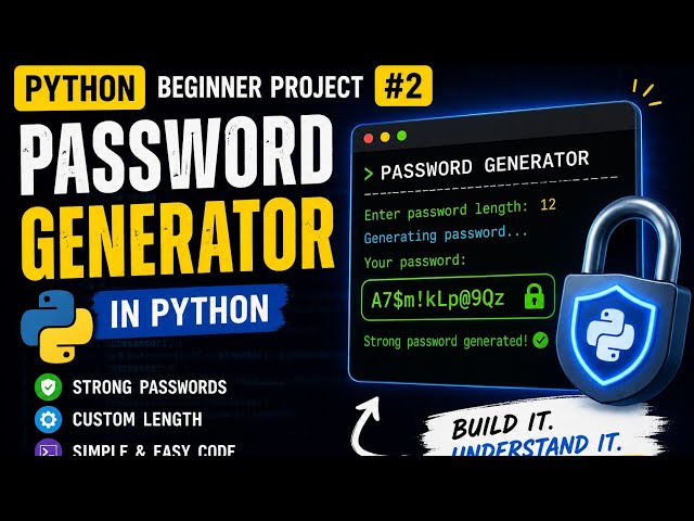Build a Password Generator in Python | Python Project #2
