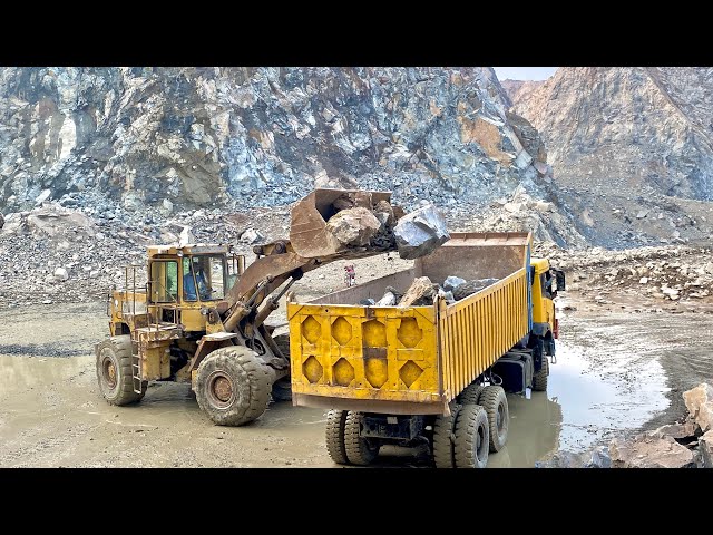 Incredible Rock Loading Operation Smooth and Powerful Stone Loading