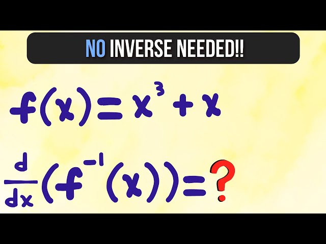 Derivative Of Inverse Functions | An Advanced SHORTCUT You Must Know.