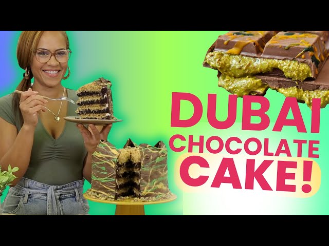¡La VIRAL barra de chocolate de Dubái convertida en PASTEL! | How to Cake It con Yolanda Gampp