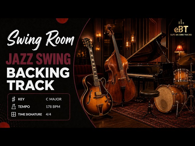 Swing Room – Fast Jazz Swing Backing Track in C Major | 178 BPM