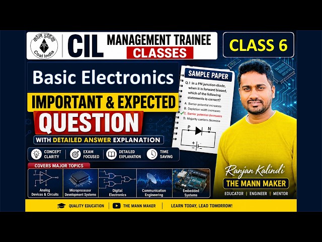 C6: Basic Electronics Important & Expected Question | CIL Management Trainee Classes | Important MCQ