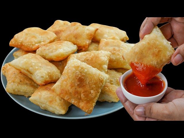 Aloo Puff Samosa in 10 Minutes 😍 | Crispy Potato Puff Snacks | Easy Tea-Time Recipe | N'Oven