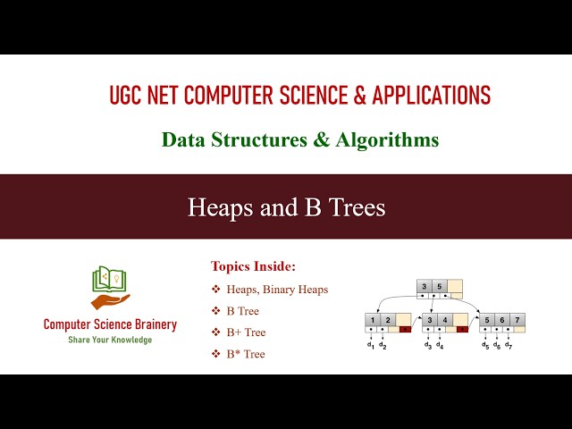 Heaps and B Trees | Data Structures | Unit 7-5 | UGC NET Computer Science | B+ trees | Binary Heaps