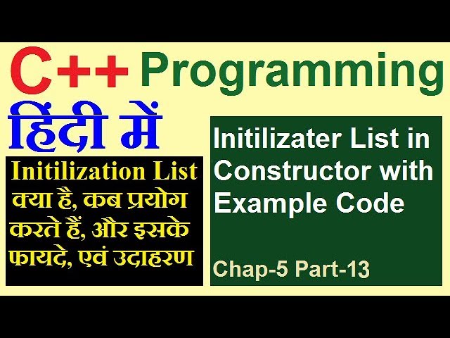 Initializer list in constructor in c++ in hindi ! urdu chap-5 part-13