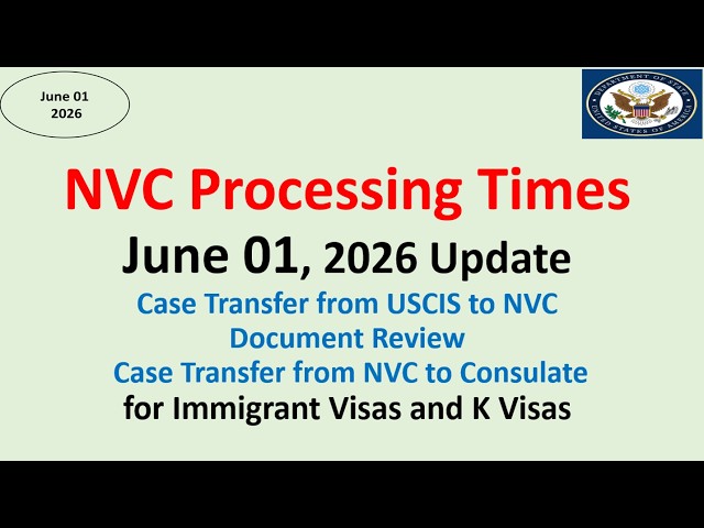 NVC Processing Times As of June 01, 2026