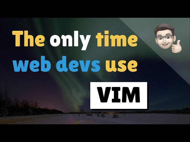 The only time web devs use VIM