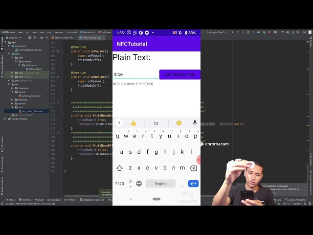 Creating an NFC reader and Writer App in Java, Android Studio