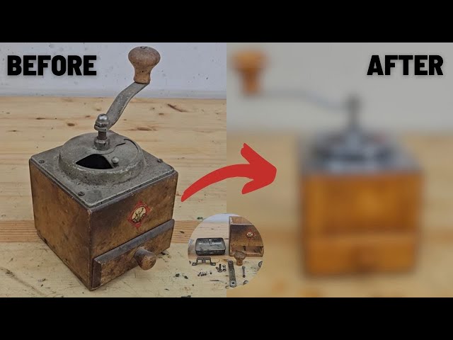 Vintage Pede Wooden Coffee Grinder Restoration