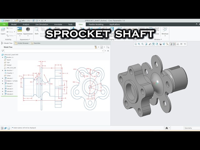I Designed a Sprocket Shaft in Creo – Watch How! - Full tutorial.