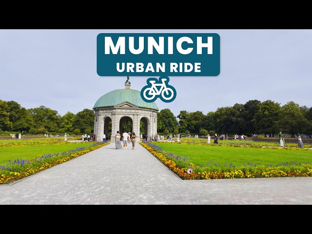 Hofgarten in Munich Urban Cycling, Germany - Summer Ride - ASMR - No Talking