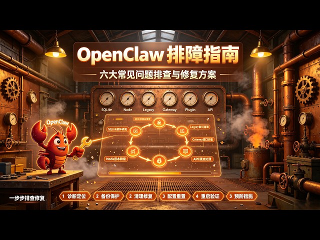 OpenClaw升级排障指南：六个常见问题从SQLite到Gateway全面修复 | 保姆级教程