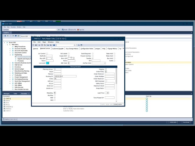 Rover ERP Tutorial: Engineering Module Training
