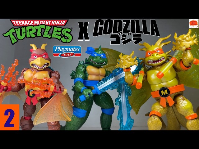 PART 2? Teenage Mutant Ninja Turtles X GODZILLA Leo RODAN Raph GHIDORAH Mikey Action Figure Review