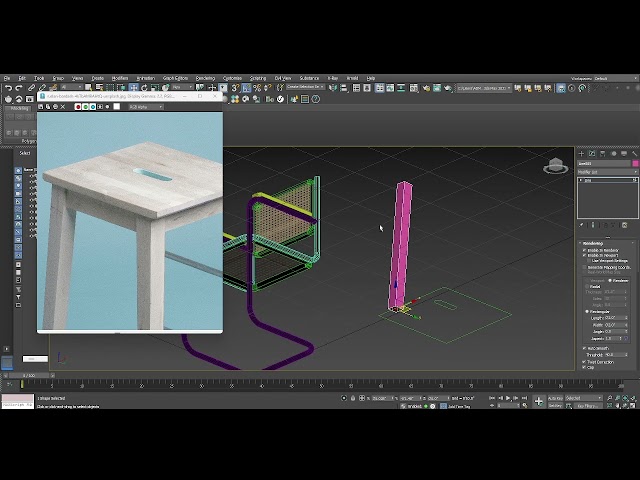 How to Model a Chair-cum-Table in 3ds Max | Editable Spline to Editable Poly Tutorial