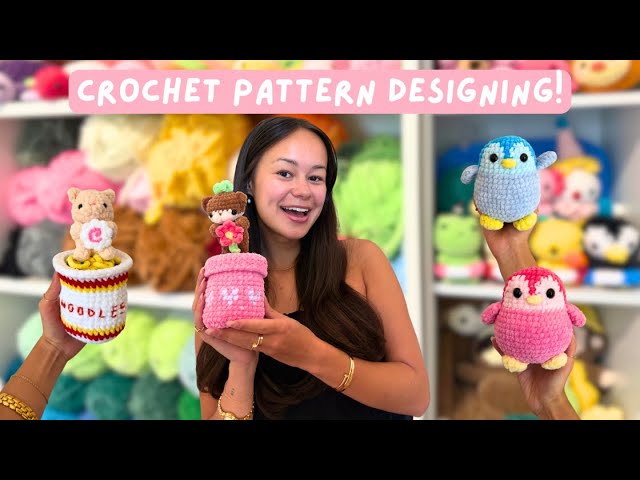 Design Valentine's Day crochet patterns with me | Making my CUTEST plushies yet! Cozy crochet vlog