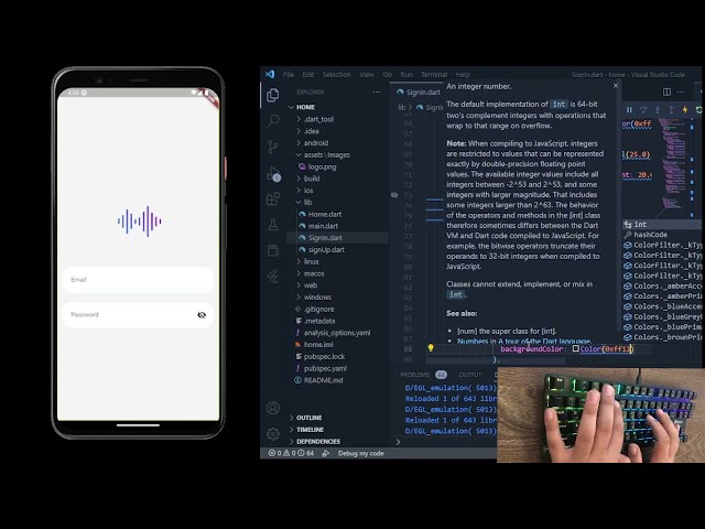 ASMR Programming - Flutter Login page coding - No Talking