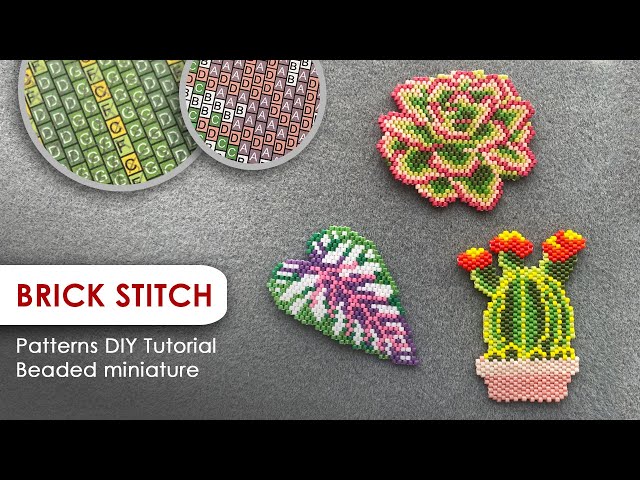 BRICK STITCH BEAD WEAVING TUTORIAL - creating miniature beaded woven beadwork with patterns